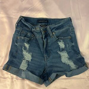 Aeropostale Women's Distressed Blue Jean Shorts